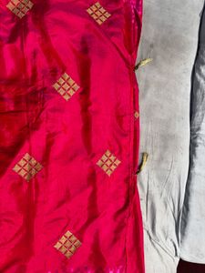 Pink Embroidered Saree