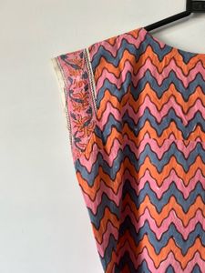 Peach and Pink Patterned Kurta