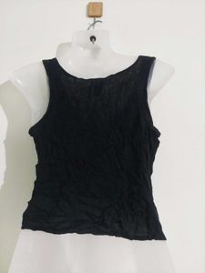 Black Lace-Up Tank Top