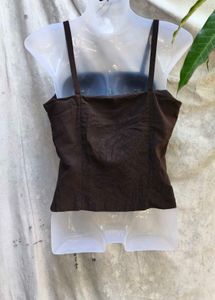 281212. Brown Sleeveless Top