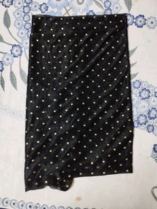 Black Fabric With Golden Design