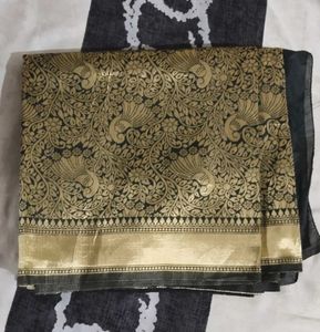 Black Banarasi Silk Saree....