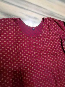 Elegant Maroon Printed Kurti