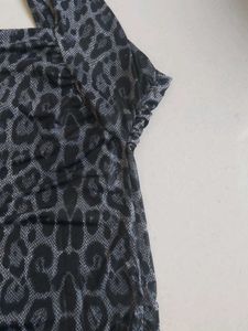 Leopard Print One-Shoulder Dress