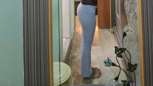 Zara Gingham checkered Cropped bootcut pant