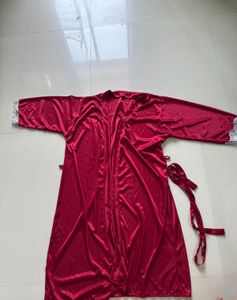 Silky Maroon Nighty Set