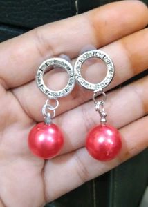Red Pearl Earrings