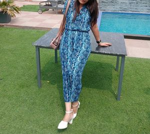 Blue Tie-Dye Jumpsuit