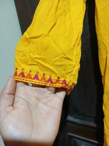 Rangmanch Yellow Embroidered Tunic