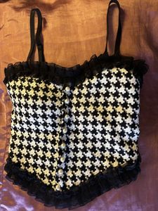 Houndstooth Corset Top