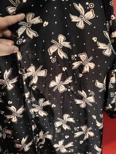 Vintage Black Bow Print Shirt