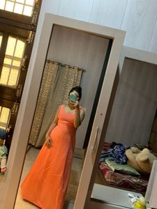Pretty Flower Satin Gown🧡🎀🌺