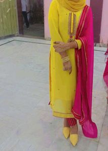 Yellow & Pink Kurta Set