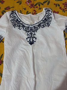 White Embroidered Top