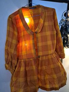 Plaid Drop Waist Tunic