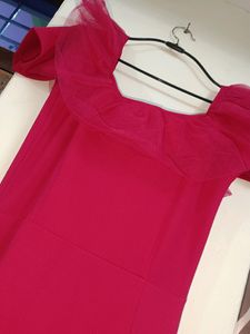 Beautiful Party Wear Pink Gown Floor Touch