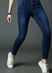 Women Blue Slim Fit High-Rise Clean Look
