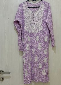Lucknowi Chikan full sleeve kurti