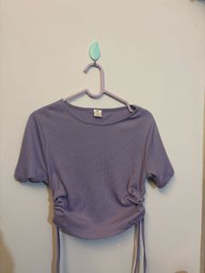 Cute Lavender Ribbed Crop Top