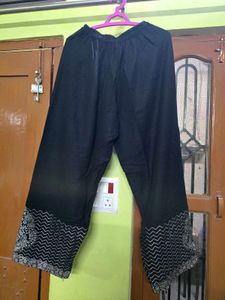 Black Palazzos with Embroidery