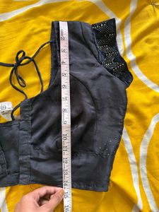 Pink &amp; Black Babydoll patch Saree