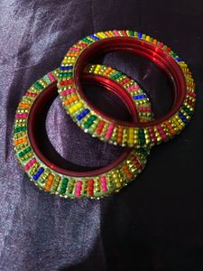 Multicolored Festive Bangles Set