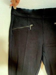 Black Zipper Detail Pants