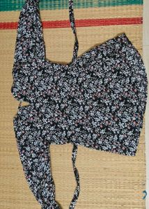 Navy Blue and black Floral Print Kurti combo