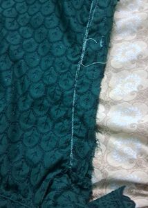 ELEGANT GREEN CHIKANKARI KURTI WITH MIRROR