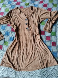 Brown Buttoned Dress