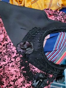Pink &amp; Black Floral Dress