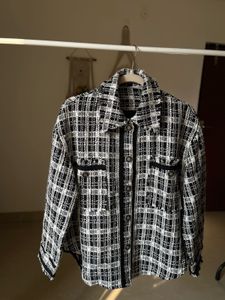 CHECKED BOUCLE UNISEX SHACKET TWEED