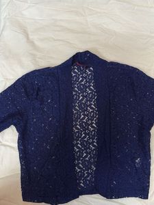 Navy Blue Net Shrug