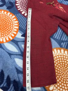 Red Embroidery Kurta
