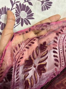 Velvet Printed Net saree✨