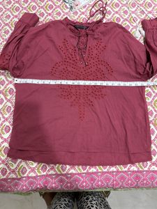 Zara Schiffli Cotton Top