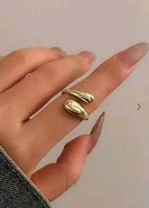 PALMONAS 18KT Gold Plated Adjustable Finger Ring