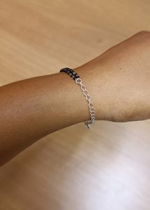 silver Black Beads Bracelet GIVA