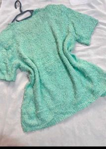 Mint Green Fuzzy Knit Top