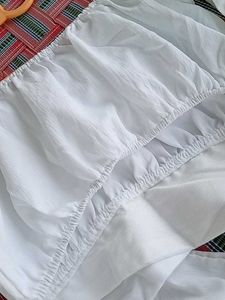 White Crop Top - Long Balloon Sleeves