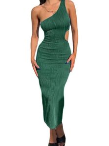 Green One-Shoulder Dress