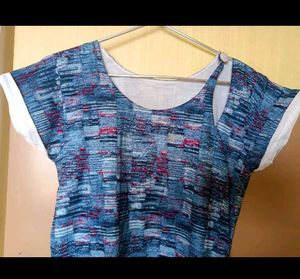 Blue Applique Work Dress