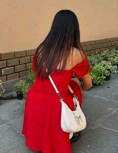 Crimson Cascade Red Dress