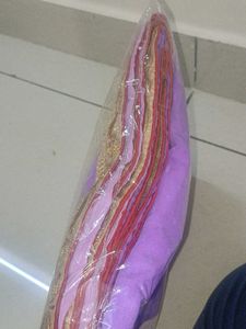 Purple &amp; Gold Embroidered Saree