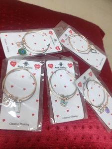 Charm Bangle Bracelet Combo Set