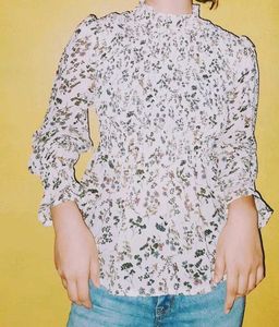 Floral Print Chiffon Top