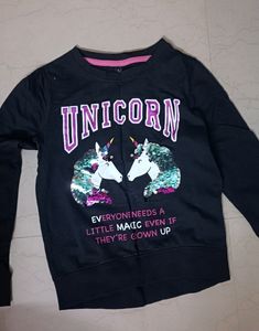 Black Unicorn Top With Sequins