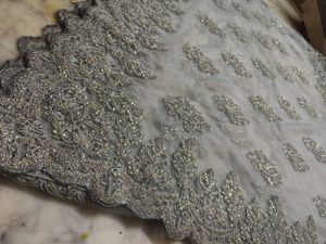 Silver Embellished Saree Net Work 🤑