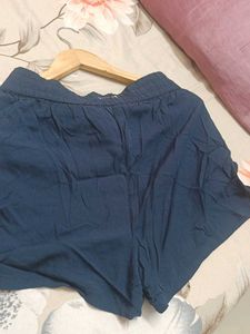 Cute Blue Tie Waist Shorts