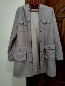 Grey Hooded Coat